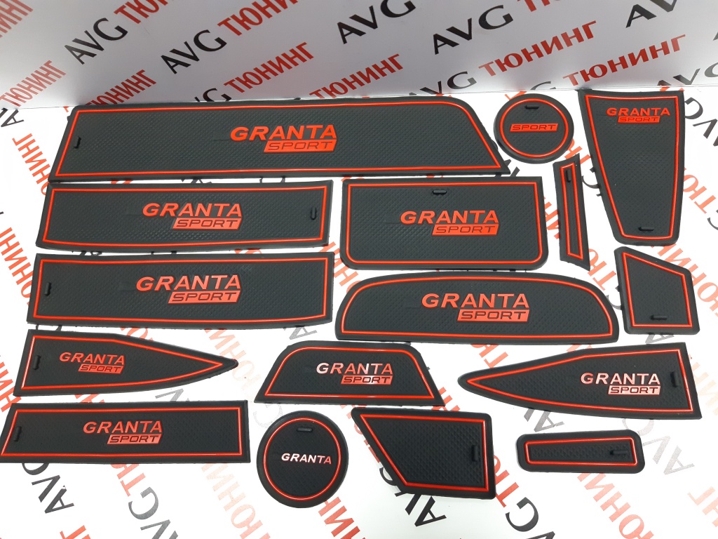 Комплект ковриков панели приборов и консоли LADA Granta (Красный) в интернет-магазине AVGtuning  Тел. 8 (861) 379-48-74; 8 (918) 298-95-42 avgtuning.ru