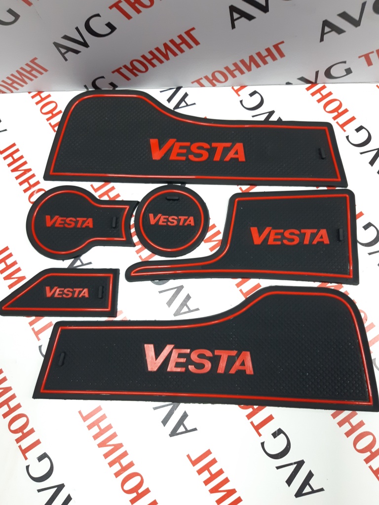 Комплект ковриков панели приборов и консоли LADA Vesta (Красный) в интернет-магазине AVGtuning  Тел. 8 (861) 379-48-74; 8 (918) 298-95-42 avgtuning.ru