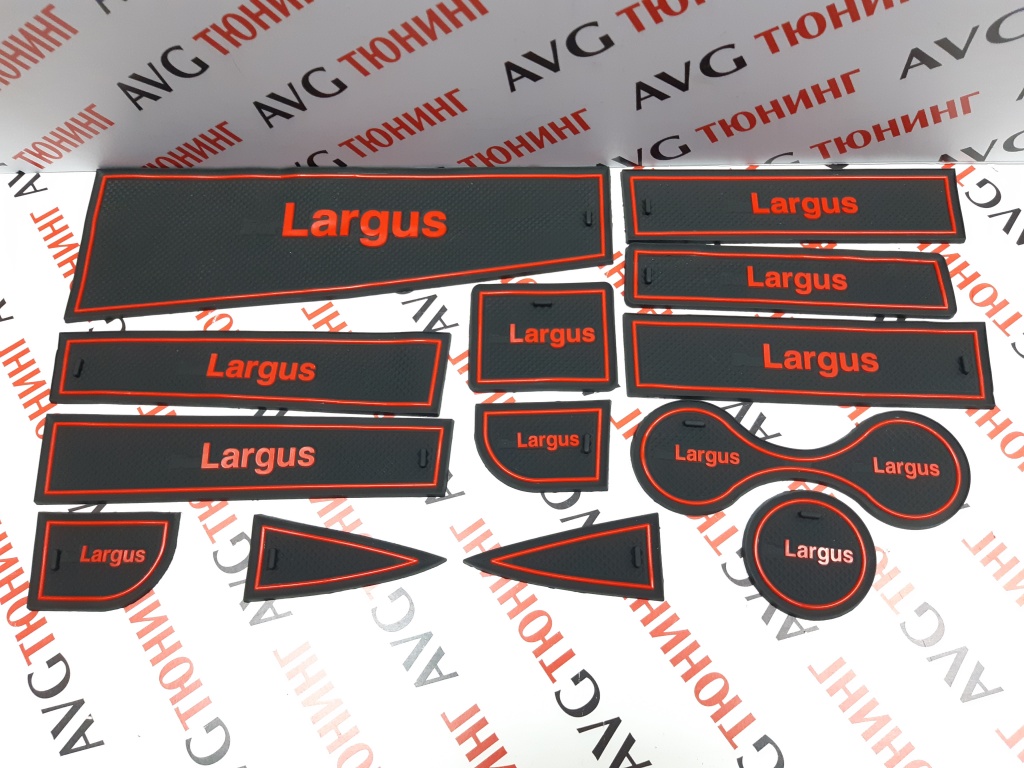 Комплект ковриков панели приборов и консоли LADA Largus (Красный) в интернет-магазине AVGtuning  Тел. 8 (861) 379-48-74; 8 (918) 298-95-42 avgtuning.ru